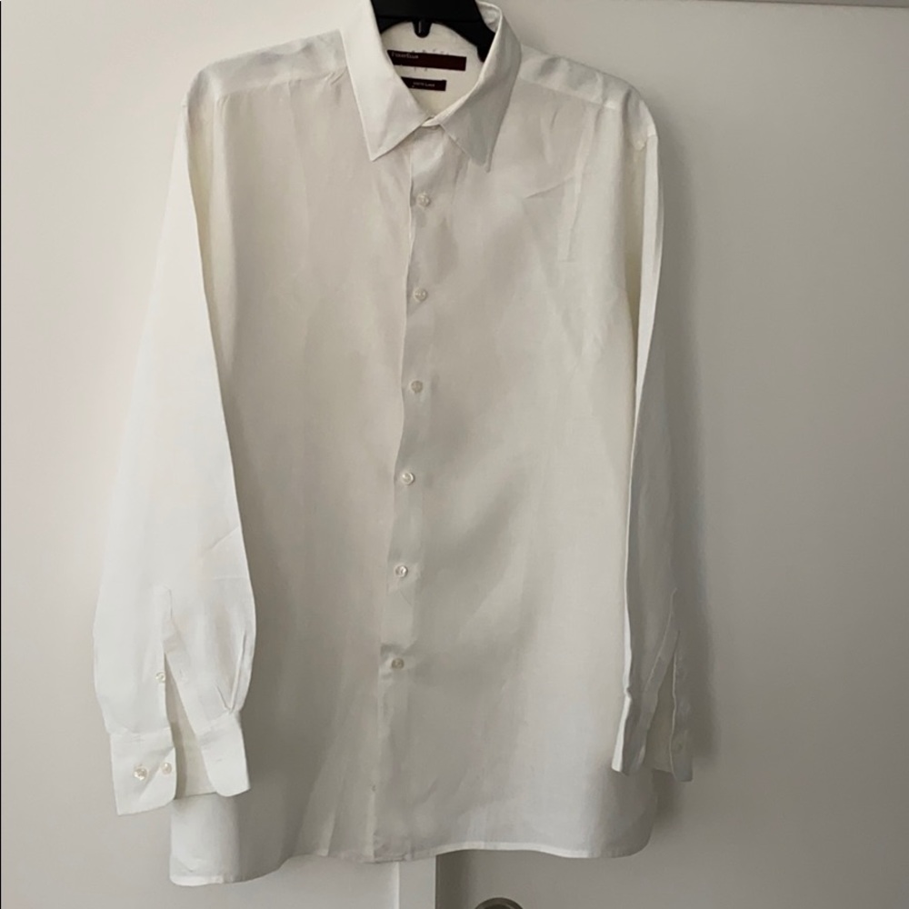 Untucked roll sleeve linen shirt
